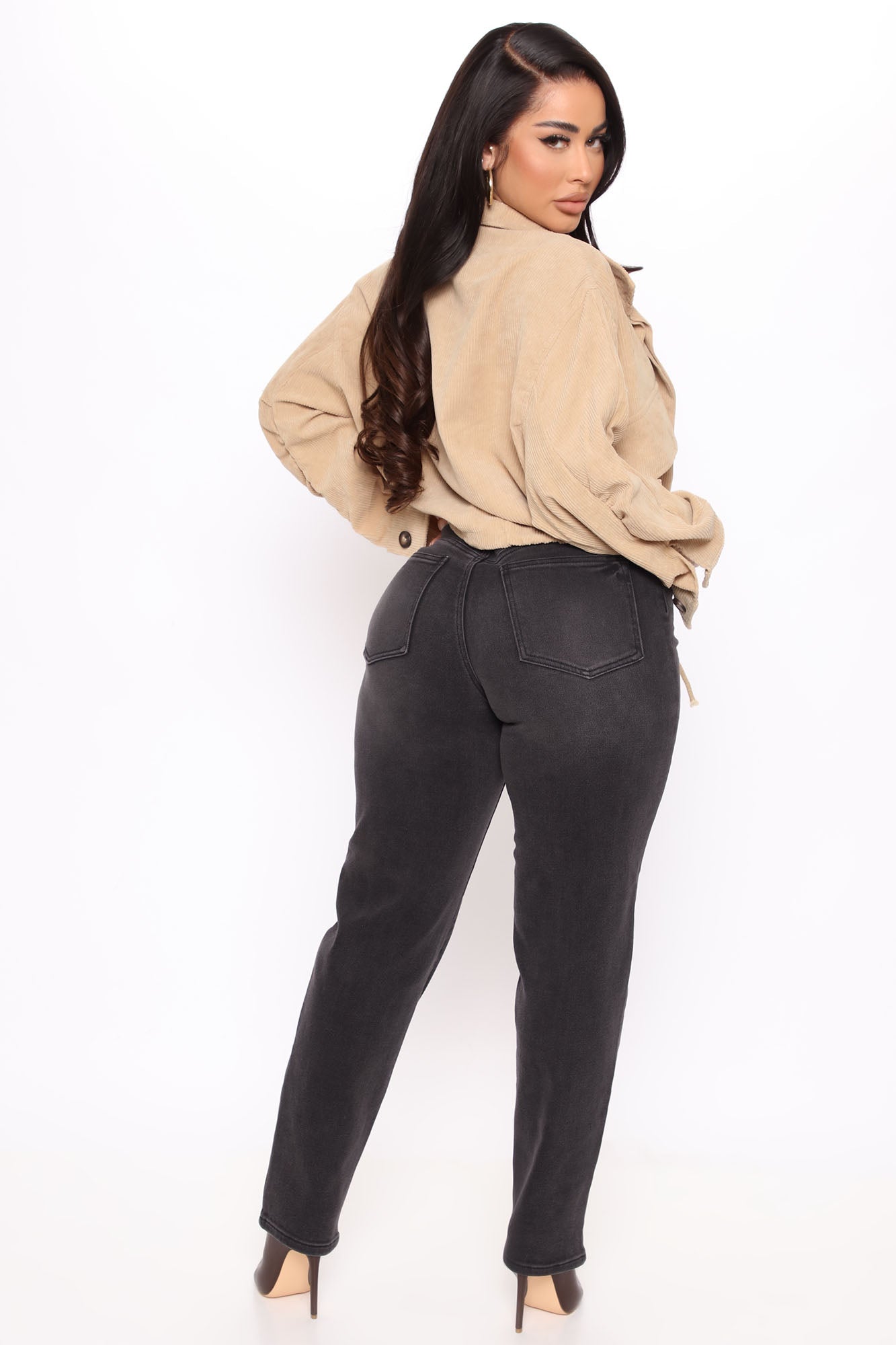 Classic Tapered Mom Jeans - Black Ins Street