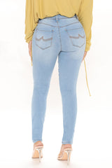 L.A. Sunshine Skinny Jeans - Light Blue Wash Ins Street