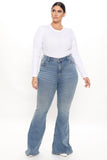 Vintage High Rise Classic Flare Jeans - Light Blue Wash Ins Street