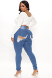 Tall All The Booty Ripped Skinny Jeans - Medium Blue Wash Ins Street