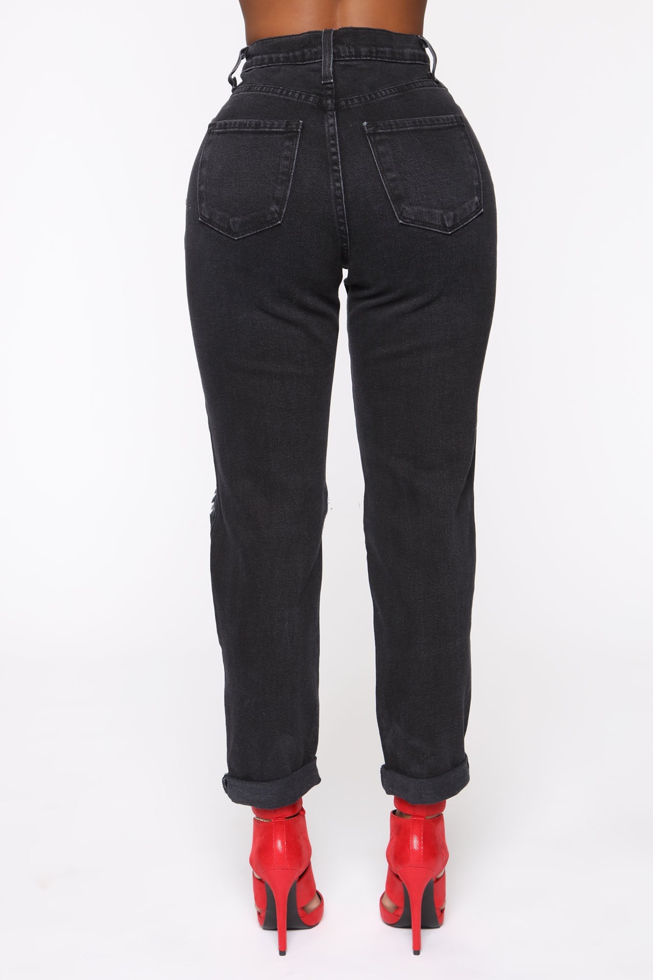 Walk This Way Boyfriend Jeans - Black Ins Street