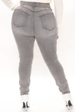 Lights Out High Rise Booty Lifting Skinny Jeans - Grey Ins Street