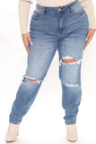A Role Model Slim Fit Mom Jeans - Medium Blue Wash Ins Street