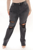 Better Than Your Last Ripped Straight Leg Jeans - Black Ins Street