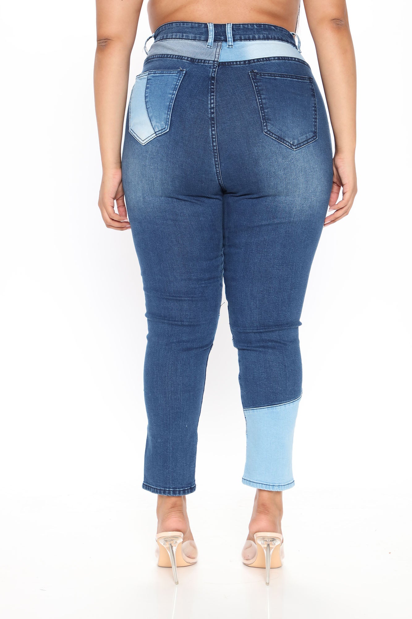 All Fixed Up Patchwork Skinny Jeans - Blue/combo Ins Street