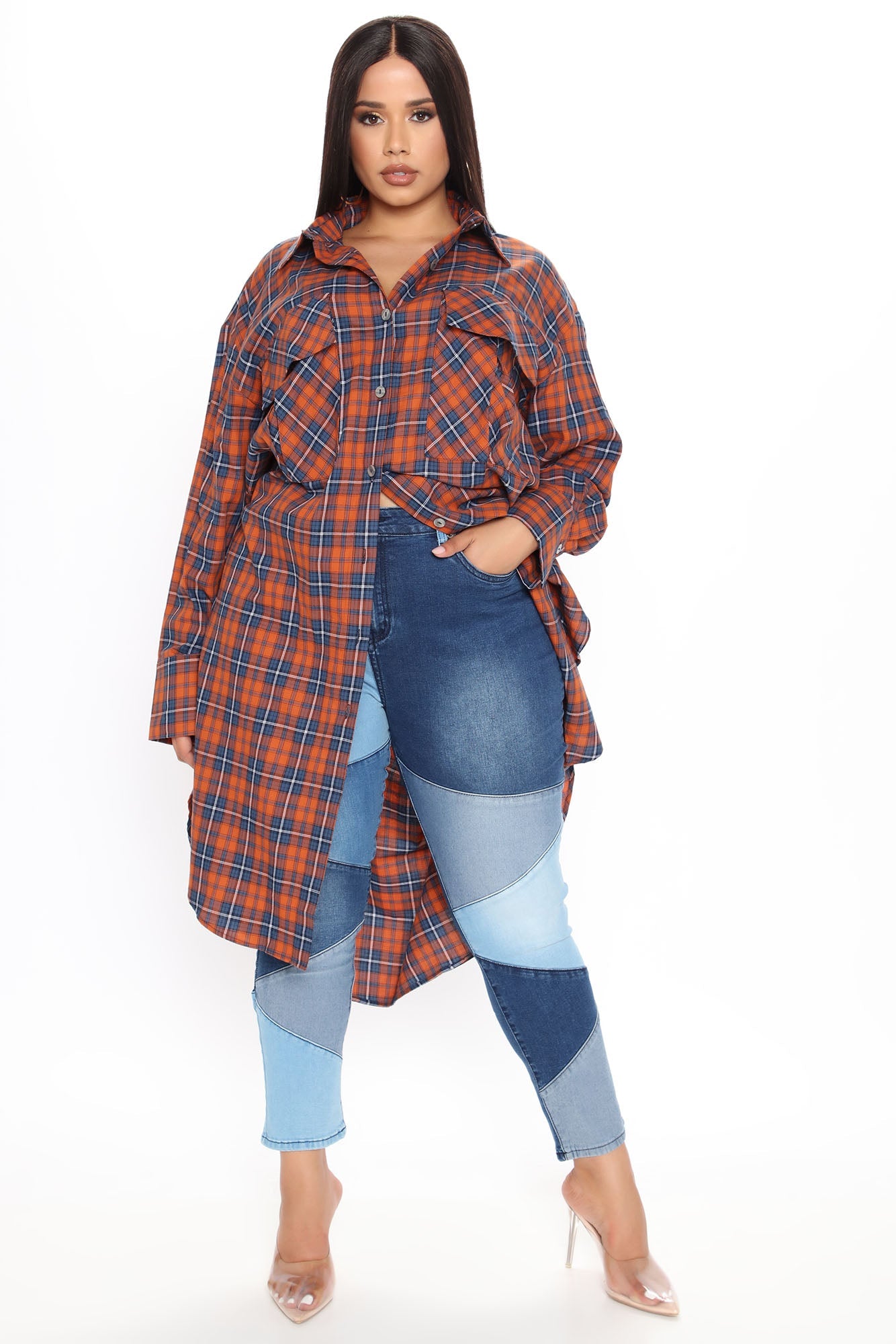 All Fixed Up Patchwork Skinny Jeans - Blue/combo Ins Street