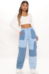 Hard At Patchwork Non Stretch Carpenter Jeans - Blue/combo Ins Street