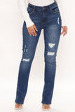 Drinks With The Girls High Rise Bootcut Jeans - Dark Wash Ins Street