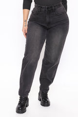 Up Up And Away Balloon Mom Jeans - Black Ins Street