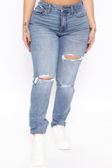 A Role Model Slim Fit Mom Jeans - Medium Blue Wash Ins Street