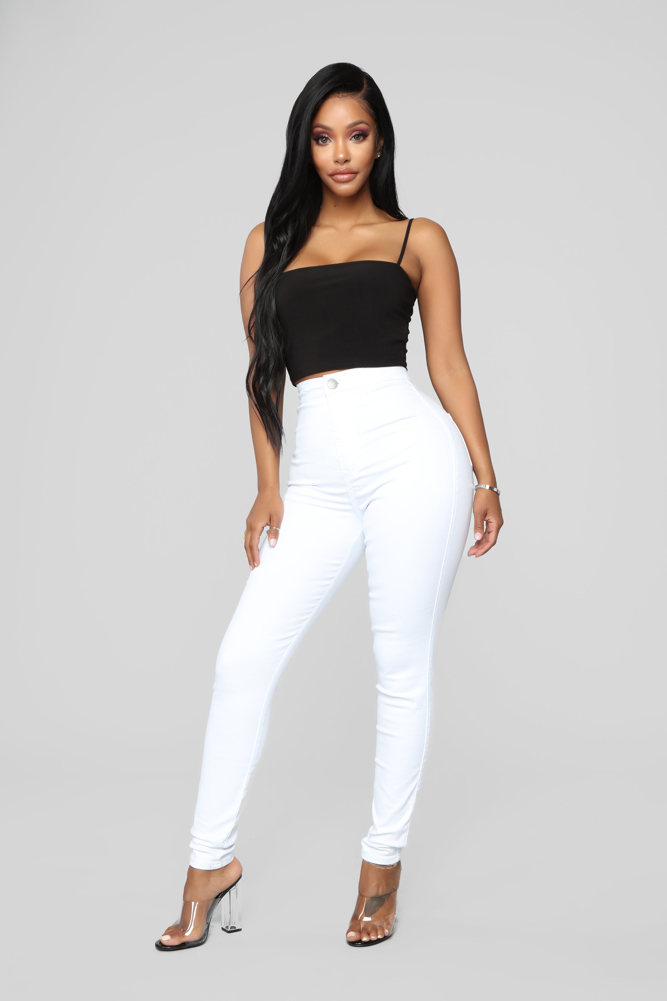 Luxe Ultra High Waist Skinny Jeans - White Ins Street