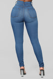 Classic High Waist Skinny Jeans - Medium Blue Wash Ins Street