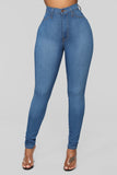 Classic High Waist Skinny Jeans - Medium Blue Wash Ins Street