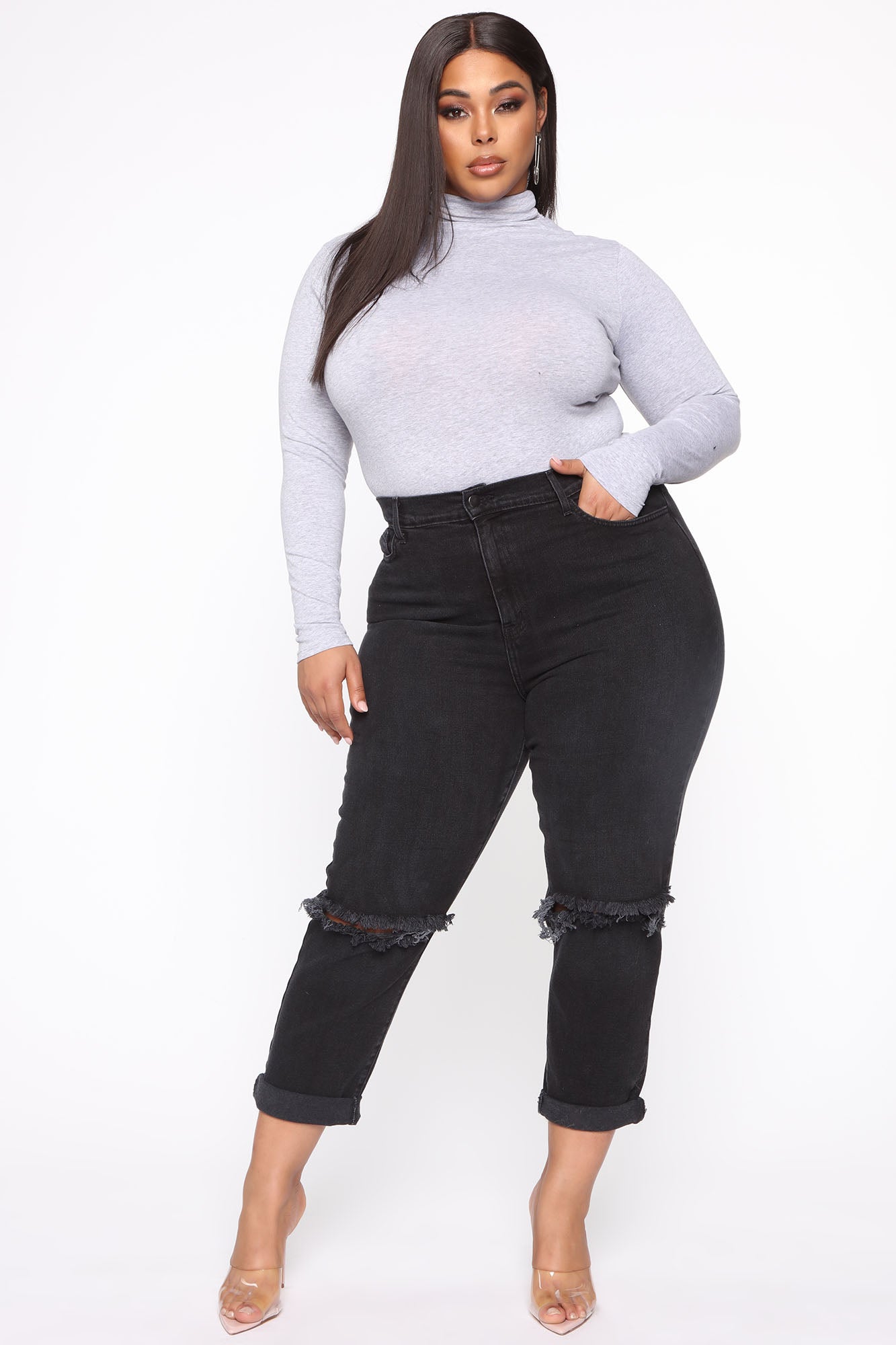 Walk This Way Boyfriend Jeans - Black Ins Street