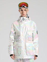 White Dazzling Ski Jacket Ins Street