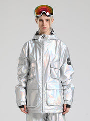 White Dazzling Ski Jacket Ins Street