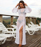 Maryam Cotton Sheer Crochet Maxi Dress - White Ins Street