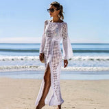 Maryam Cotton Sheer Crochet Maxi Dress - White Ins Street