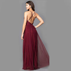 Petal Dust Maxi Dress - Wine LUXX-001