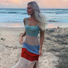 Pretty Sweet Colorblock Crochet Maxi Dress - FINAL SALE Ins Street