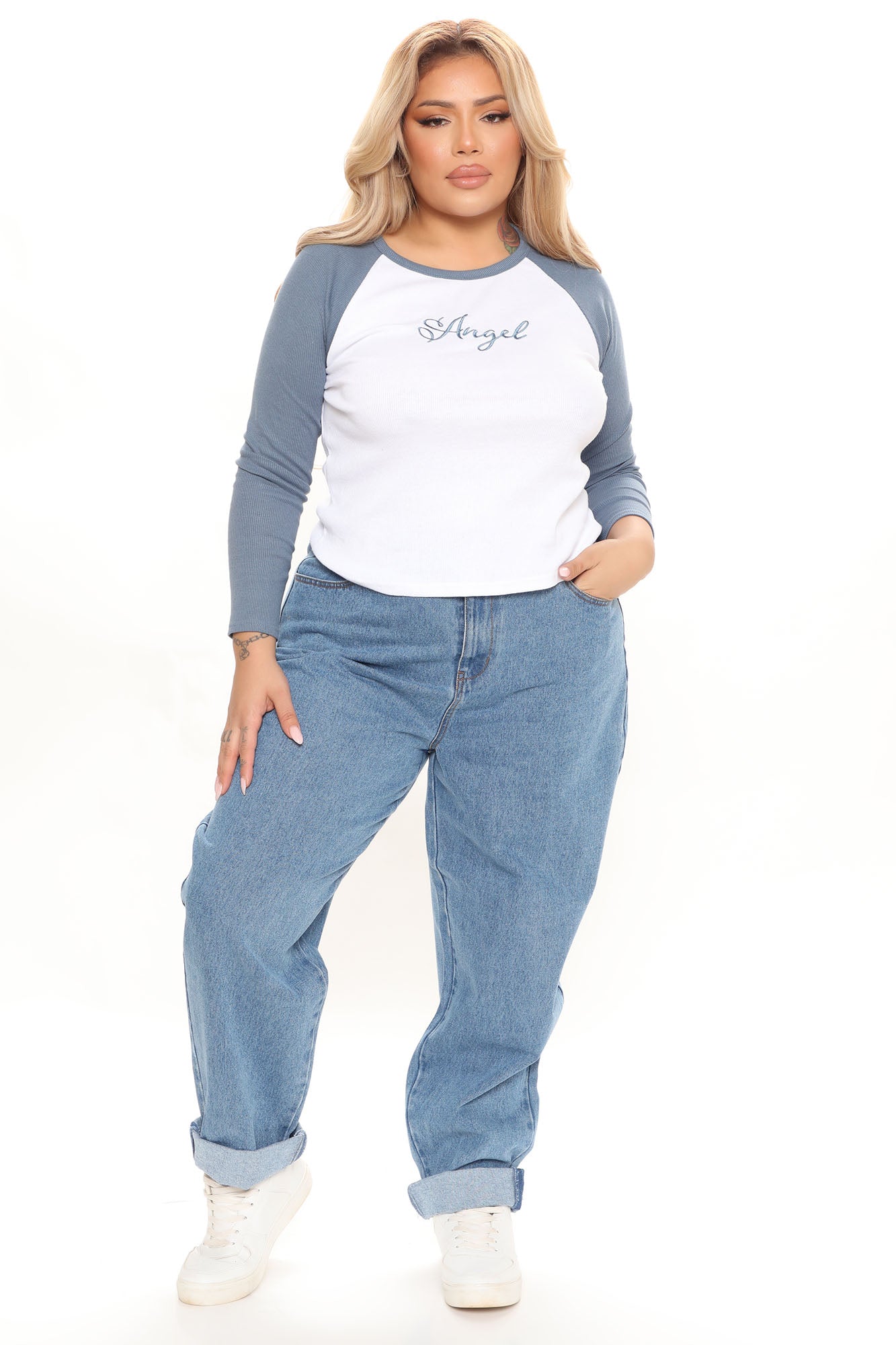 Stop Worrying Easy Waist Mom Jeans - Medium Blue Wash Ins Street