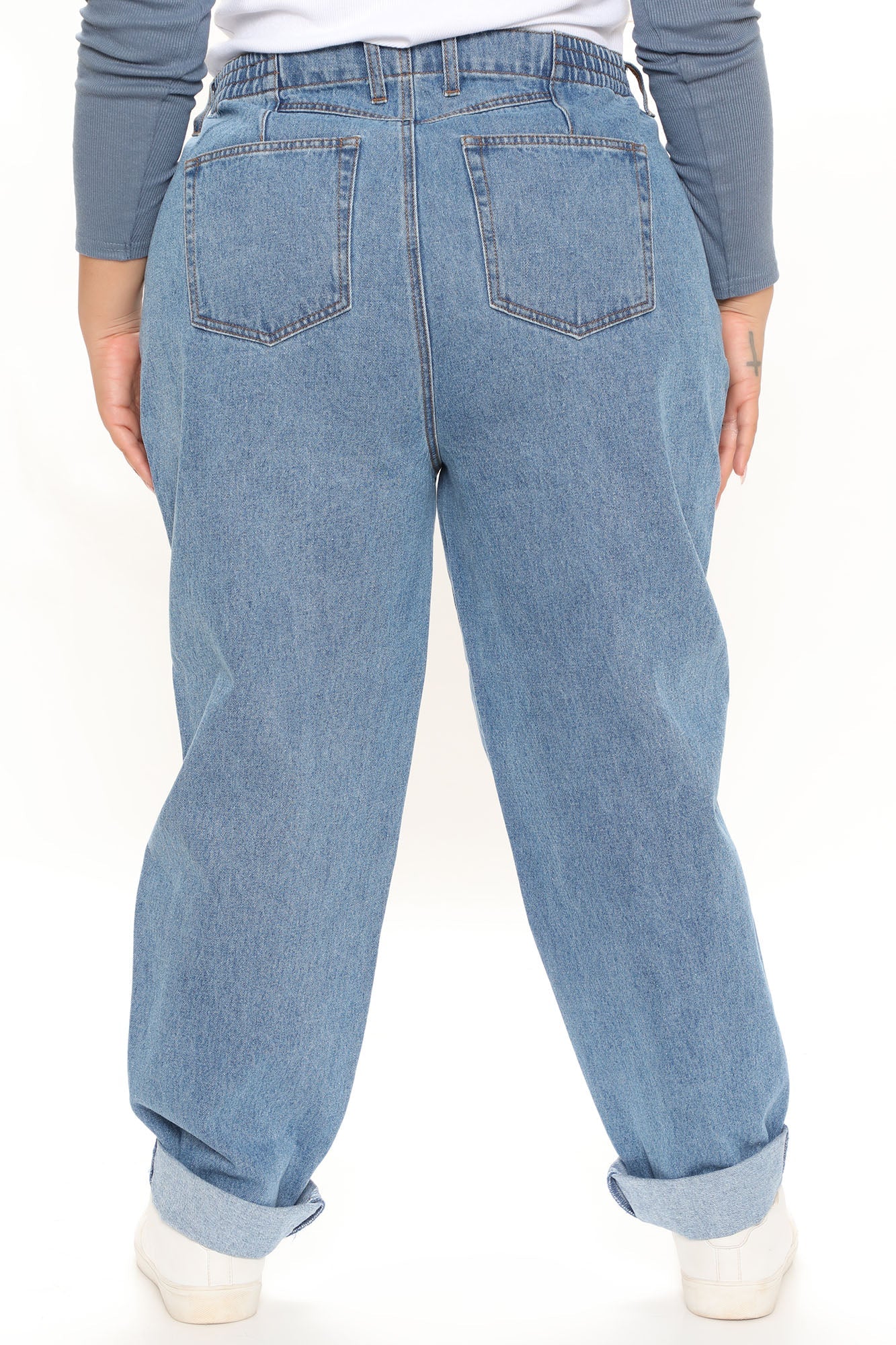 Stop Worrying Easy Waist Mom Jeans - Medium Blue Wash Ins Street