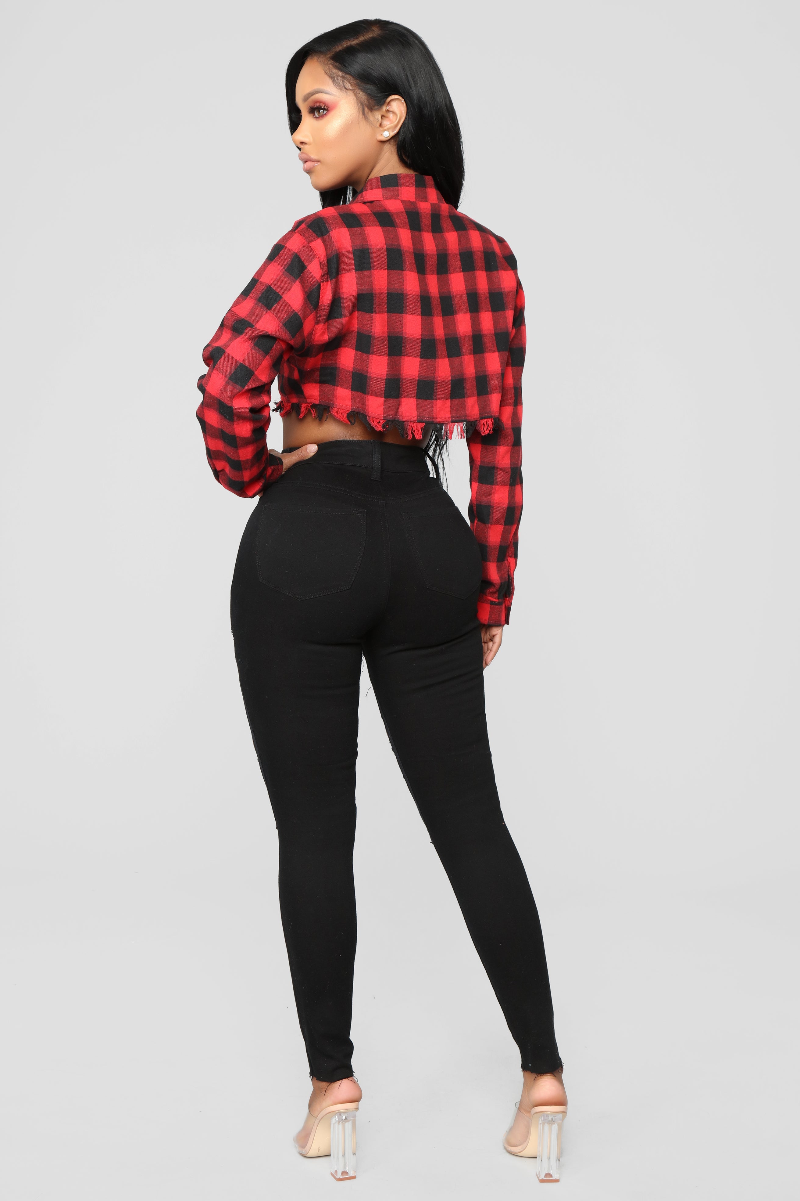 Nicola High Rise Lace Up Skinny Jeans - Black Ins Street