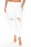 Sunny Days Ahead Distressed Skinny Jeans - White Ins Street