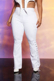 Tall Strings Attached Lace Up Flare Jeans - White Ins Street