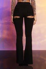 Tall Groovy Baby Distressed Flare Jeans - Black Ins Street