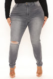 Going Out High Rise Stretch Skinny Jeans - Grey Ins Street