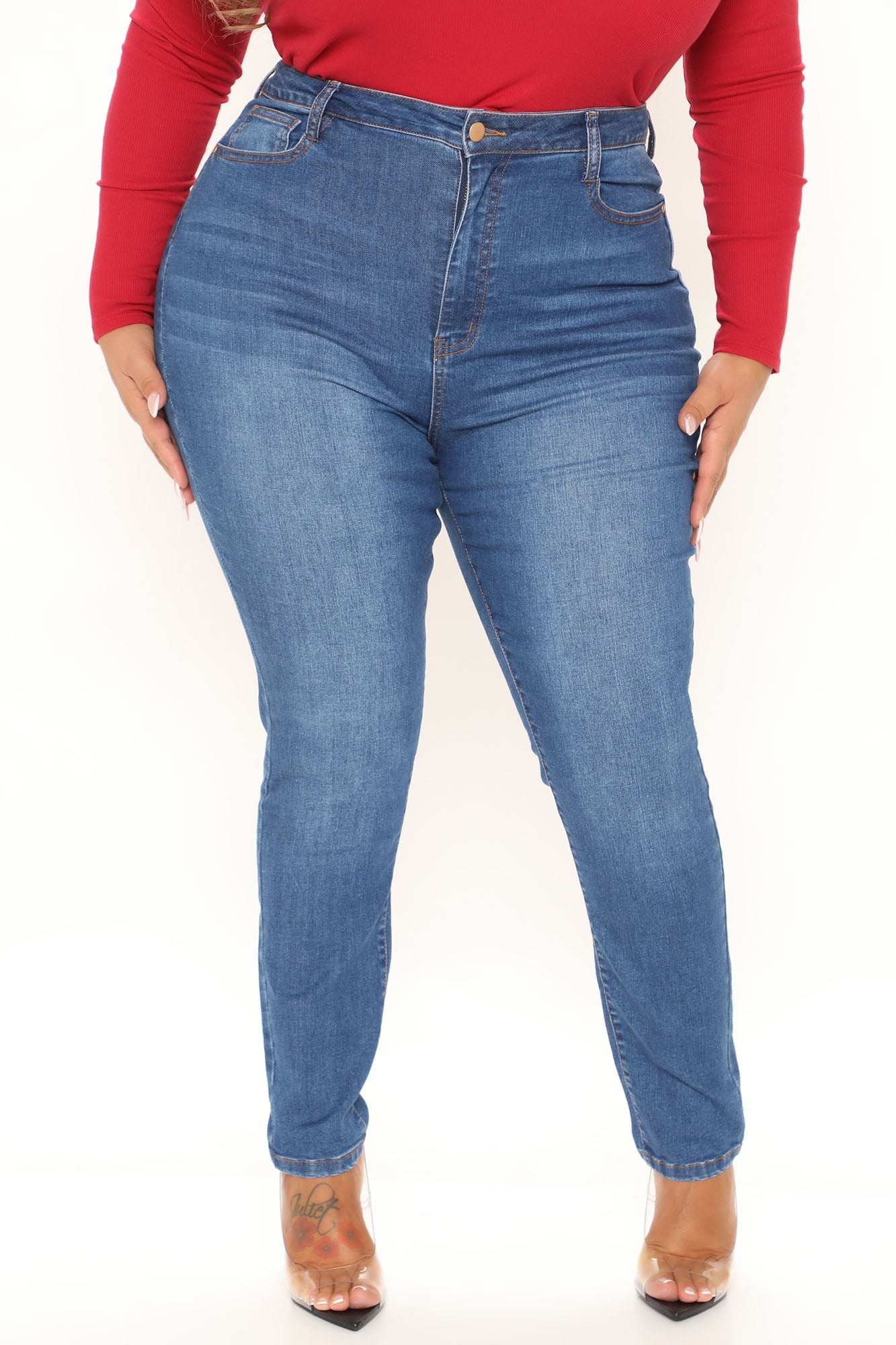 Jessica Skinny Jeans - Medium Blue Wash Ins Street