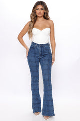 Get It On High Rise Flare Jeans - Dark Wash Ins Street