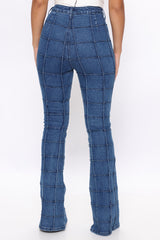 Get It On High Rise Flare Jeans - Dark Wash Ins Street