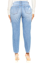 Better Than Your Ex Distressed Boyfriend Jeans - Medium Blue Wash Ins Street