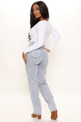 All Crossed Up Non Stretch Straight Leg Jeans - Light Blue Wash Ins Street