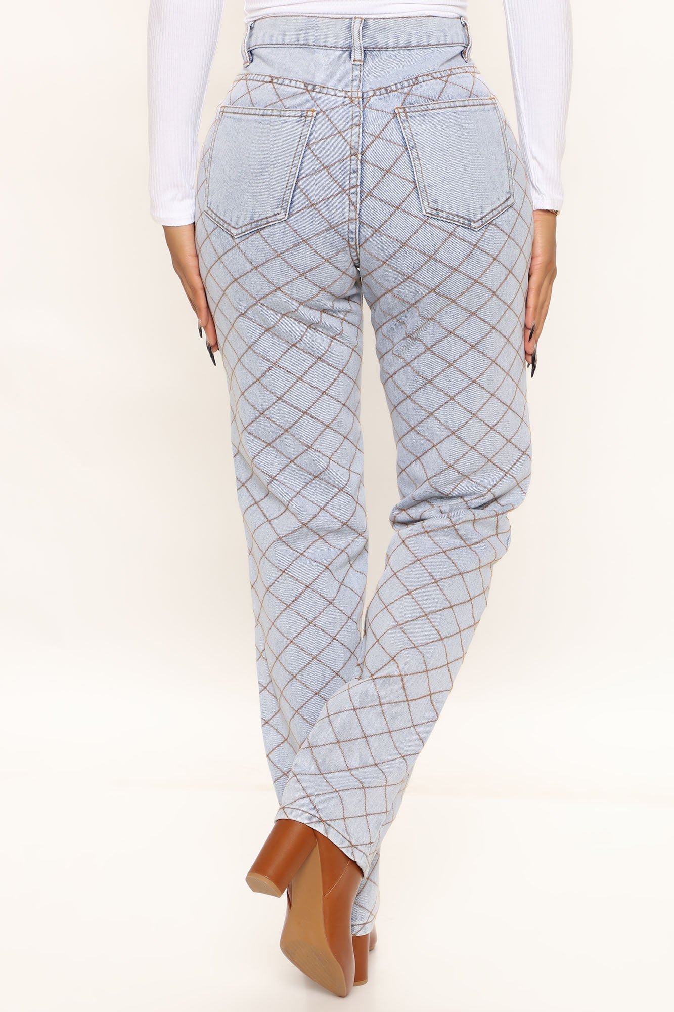 All Crossed Up Non Stretch Straight Leg Jeans - Light Blue Wash Ins Street