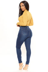 Lots Of Love Stretch Skinny Jeans - Dark Wash Ins Street
