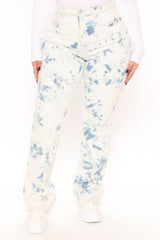 Boo Ya Tripped Up Straight Leg Boyfriend Jeans - Blue/combo Ins Street