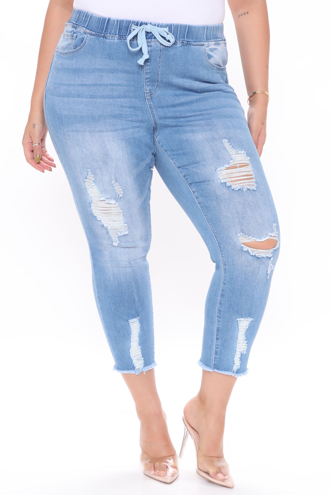 Somewhat The Same Jogger Jeans - Light Blue Wash Ins Street