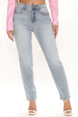 Classic Tapered Mom Jeans - Medium Blue Wash Ins Street