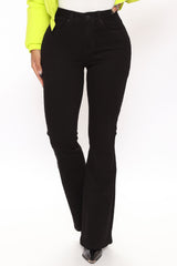 Slimming Flare Jeans - Black Ins Street