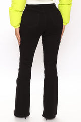 Slimming Flare Jeans - Black Ins Street