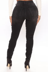 Last Call High Rise Stretch Skinny Jeans - Black Ins Street