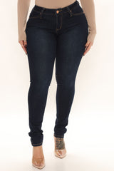 Baby Girl High Rise Skinny Jeans - Dark Wash Ins Street