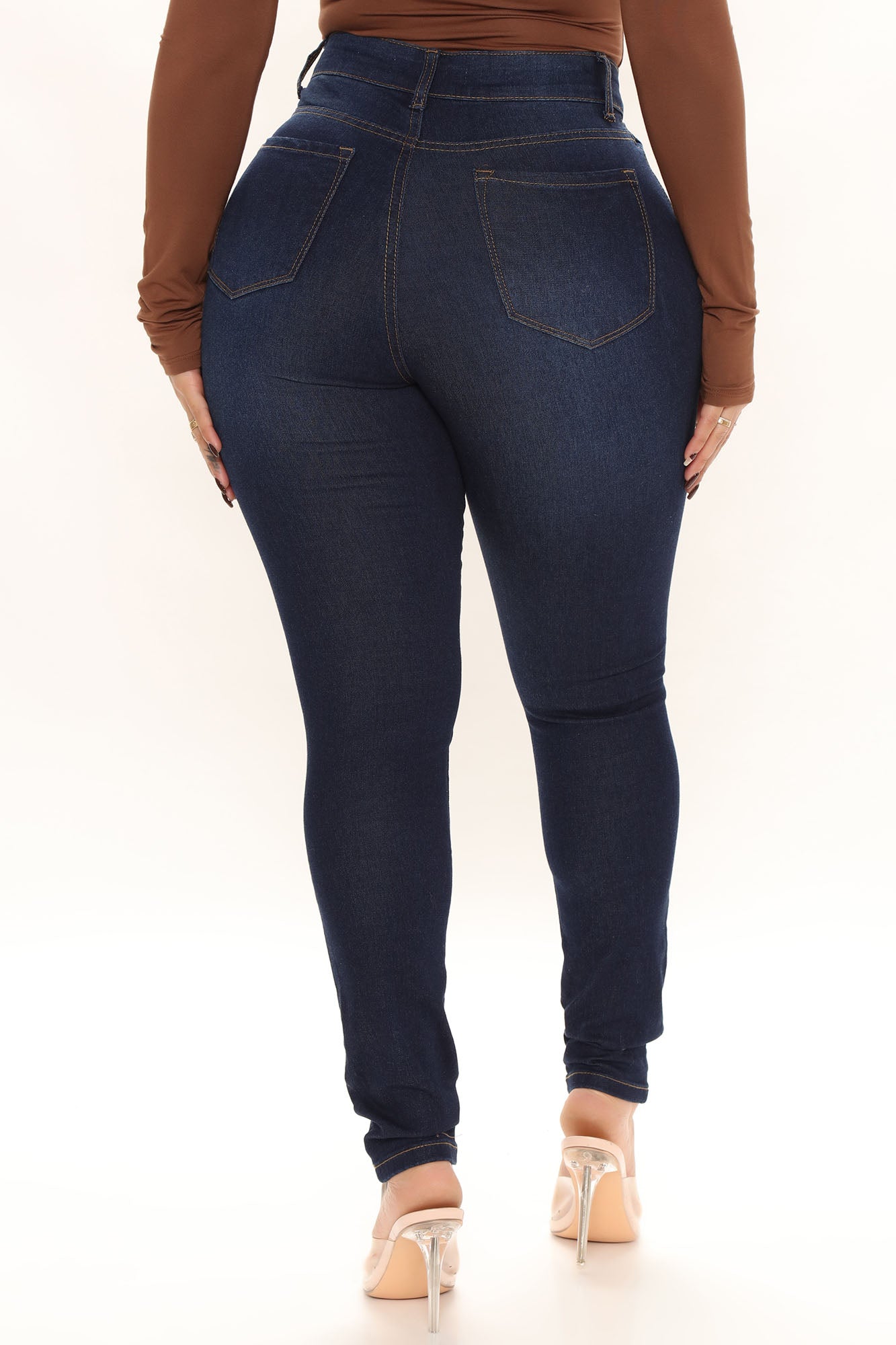 Power Moves High Rise Skinny Jeans - Dark Wash Ins Street