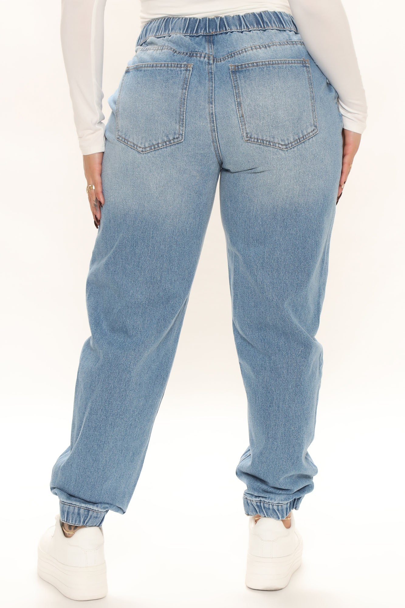 Chill Girl Relaxed Denim Joggers - Light Blue Wash Ins Street