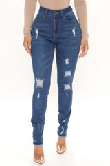 She's A Treat Skinny Jeans - Medium Blue Wash Ins Street