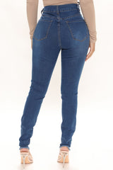 She's A Treat Skinny Jeans - Medium Blue Wash Ins Street