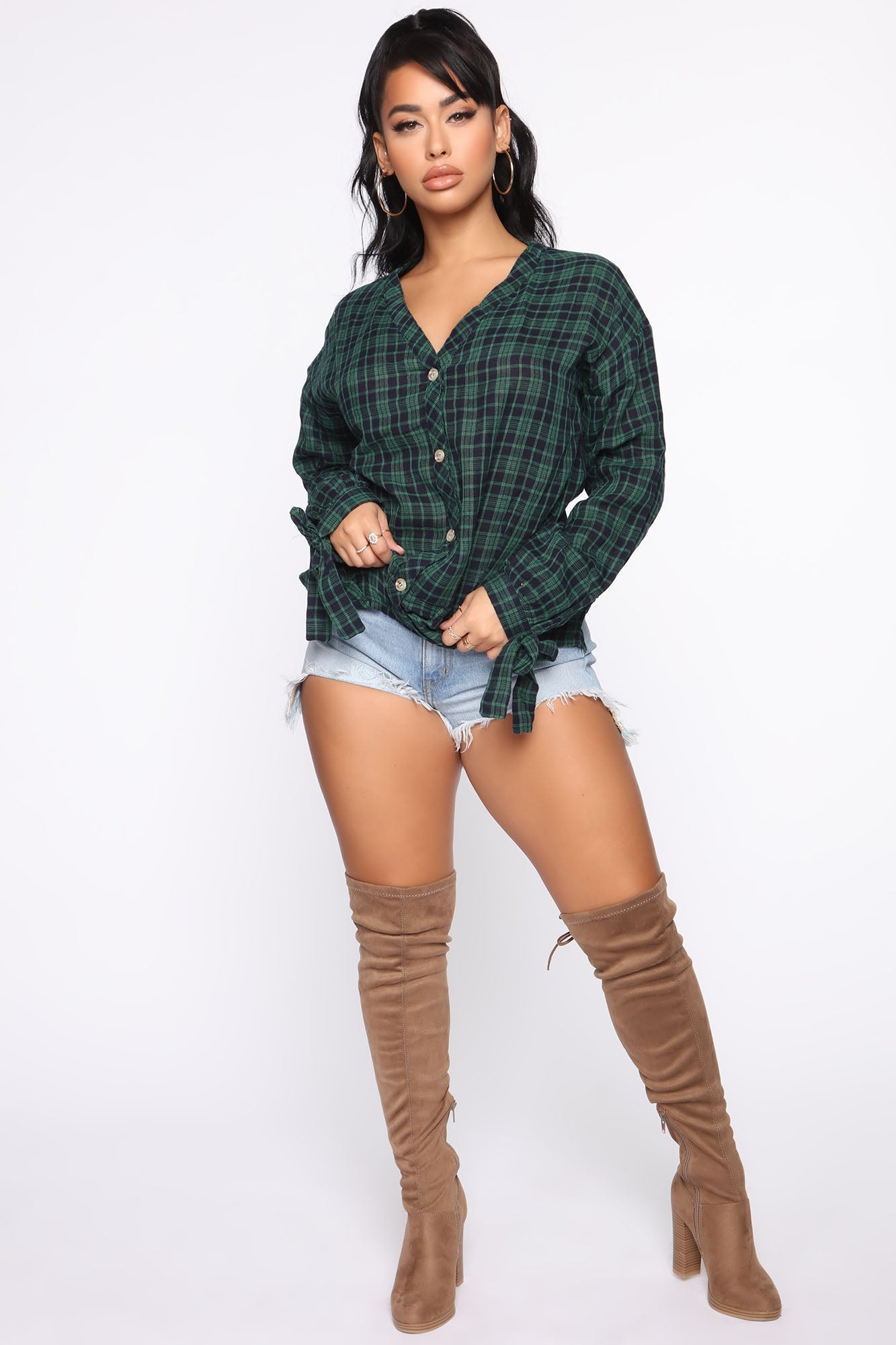 Hot Shot High Rise Denim Shorts - Light Wash Ins Street